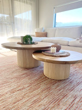 Load image into Gallery viewer, CUBA ROUND TIMBER & RATTAN COFFEE TABLE