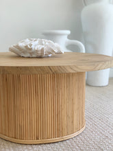 Load image into Gallery viewer, CUBA ROUND TIMBER & RATTAN COFFEE TABLE