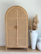 Load image into Gallery viewer, PALOMA ARCHED RATTAN CUPBOARD- Pre Order ETA late May