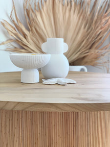 CUBA - ROUND TIMBER & RATTAN DINING TABLE- PRE ORDER OPENING SOON