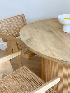 CUBA - ROUND TIMBER & RATTAN DINING TABLE- PRE ORDER OPENING SOON