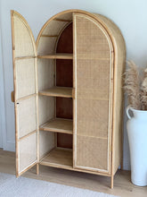 Load image into Gallery viewer, PALOMA ARCHED RATTAN CUPBOARD- Pre Order ETA late May