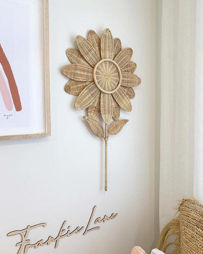 RATTAN SUNFLOWER WALL HANGING