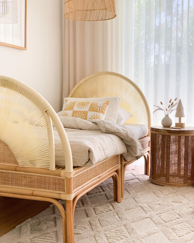 SUNSET PALMS RATTAN BED
